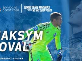 Koval sera prêté cette saison au Riazor. Twitter/RCDeportivo