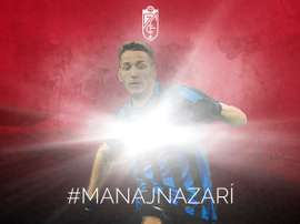 Rey Manaj arrive à Grenade, prêté par l'Inter Milan. Twitter/Granada