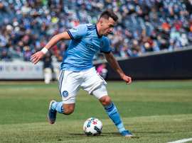 Harrison playing for New York City. Twitter/MCFC