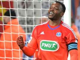 Le capitaine de l'OM Mandanda lors d'un match de Coupe. Twitter