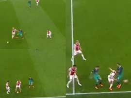 De Jong rend fou Eriksen d'un geste génial. Capture/Movistar