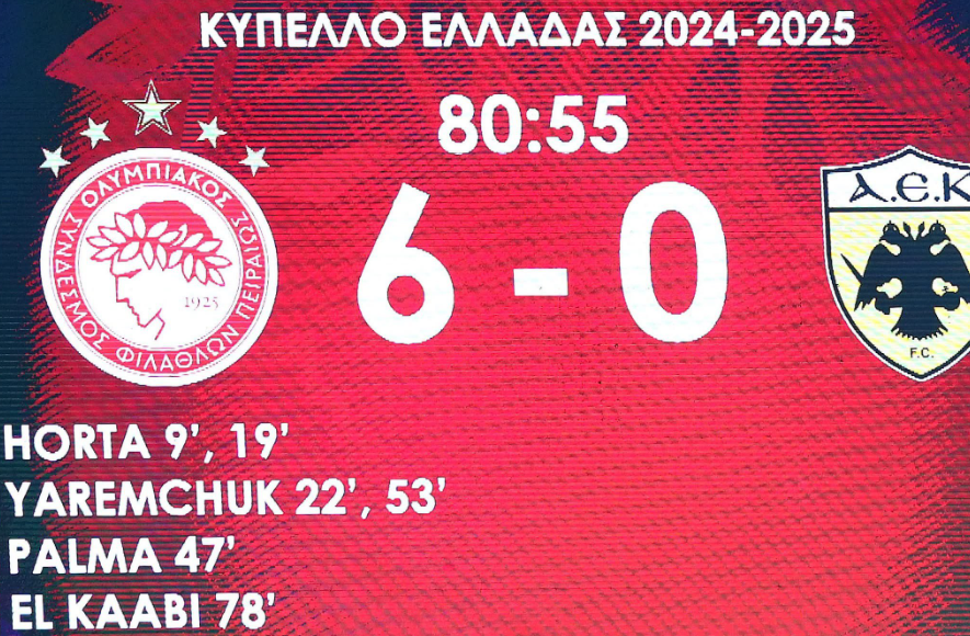 Olympiacos iguala su mayor goleada al AEK: ¡las dos, con un entrenador español!