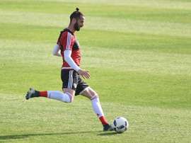 Larrondo, jugador de River Plate, durante un entrenamiento. RiverPlate