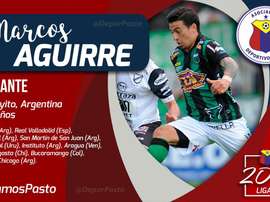 Marcos Aguirre, nuevo jugador de Deportivo Pasto. DeporPasto