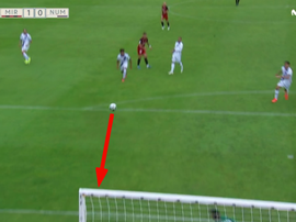 Marcos André y un golazo ante el Numancia. Captura/MovistarLaLiga