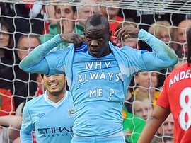Balotelli lleva al City en el corazón, está claro. AFP/Archivo