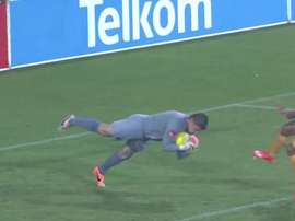 Maritzburg United goalkeeper Glenn Verbauwhede diving during a match. Twitter
