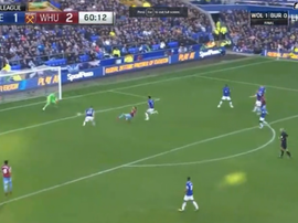 Arnautovic slid an effort past Pickford to put his side back in control. Screenshot/NBCSN
