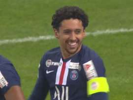 Corner de Neymar et tête de Marquinhos pour un pas vers la finale. Capture/Canal+