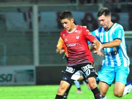 Mateo García, en un encuentro con Instituto Atlético Central Córdoba. InstitutoACC