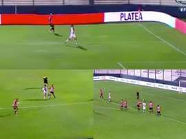 Matos acabó adelantando a Chacarita. Captura/FoxSports