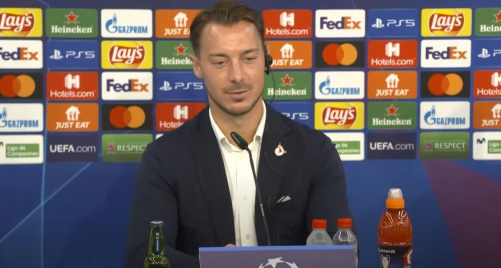 Matthias Jaissle no consideró justo el empate ante el Sevilla. Captura/RedBullSalzburg
