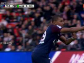 Mbappé marcou os dois golos marcados até agora pelo PSG.Captura/ESPN