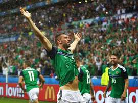 McCauley celebra el gol ante Ucrania. UEFA