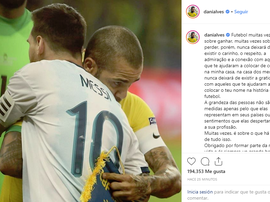 Le message de Dani Alves après l'élimination de Messi. Instagram/danialves
