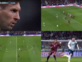 Messi, bien seul face au Vénézuela. Capture/DAZN