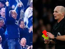 Mike Dean had a great time in the away end on Monday night. EFE/Captura/Twitter