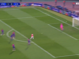 Pavkov drove home form range for his and Red Star's second. Screenshot/RMCSport