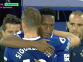 Yerry Mina a joué ses premières minutes en Premier League. Capture