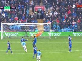 Gündogan nettoie la lucarne gauche des cages de Cardiff. Capture/ESPN