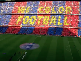 O Barça prepara um mosaico solidário para o jogo contra o Atlético Twitter/FCBarcelona_es