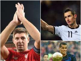 Montage de Gerrard, Rivaldo et Klose. BeSoccer
