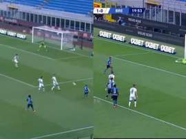 Two ex-United men were key for Inter in the first half. Capturas/ESPN2
