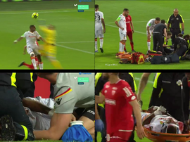 A horrible collision ended Lens' hopes of promotion to Ligue 1. Capturas/MovistarLigadeCampeones