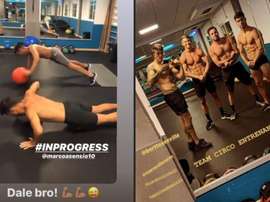 Both players worked out in the gym. Instagram/marcoasensio10