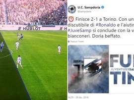 La Juventus de Cristiano se llevó los tres puntos. Captura/Twitter