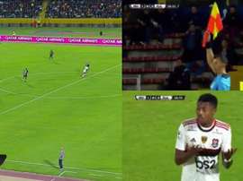 El milimétrico fuera de juego que dejó sin gol a Flamengo. Capturas/ESPN