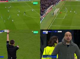 Sterling metió al City en semifinales... pero el VAR lo anuló. Capturas/Movistar