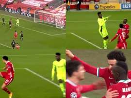 Onana miscalculated and gave Curtis Jones an open net. Screenshot/Movistar