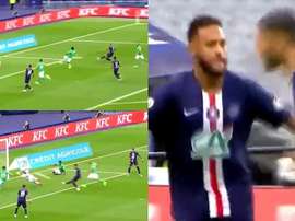 Neymar put PSG ahead in the French Cup final. Captura/BeinSports
