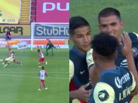 El VAR le quitó un gol a Necaxa y se lo dio al América en dos minutos. Capturas/TUDN