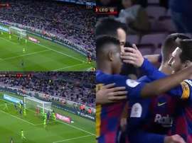 Mais um gol do Barça com acento francês. Captura/DAZN