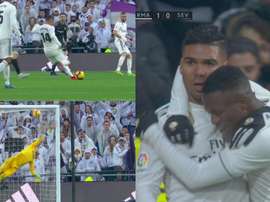 Casemiro abriu o marcador ao minuto 78. Captura/Twitter