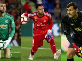 Il destino unisce De Gea e Keylor Navas... e Casillas. EFE/AFP