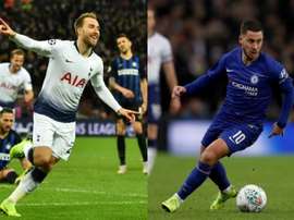 Eriksen e Hazard. AFP