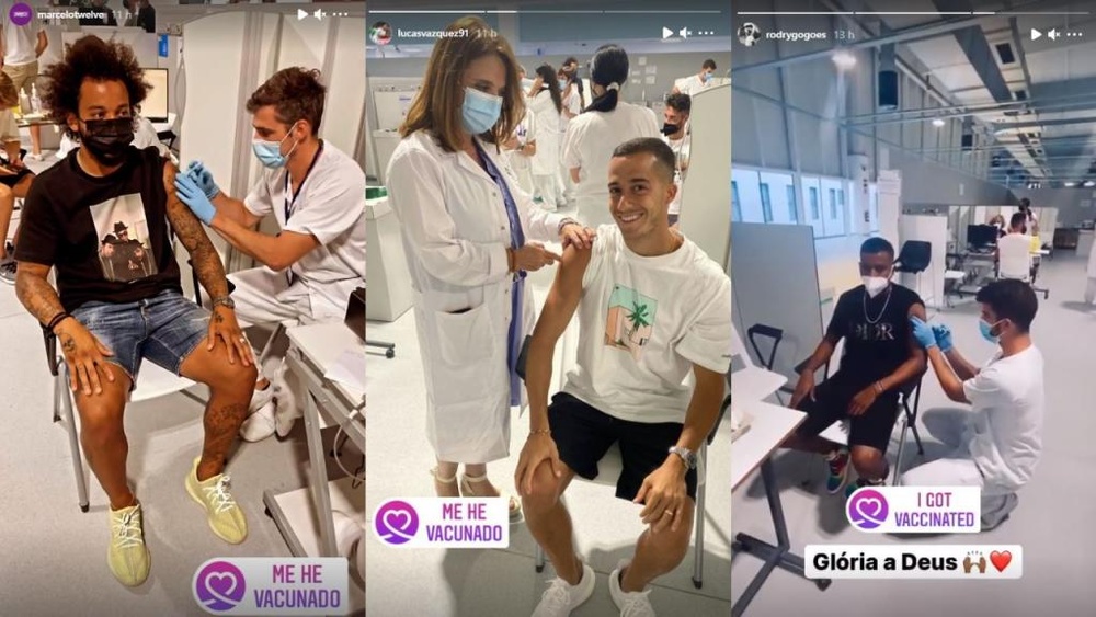 Los jugadores lo publicaron en Instagram. Instagram/marcelotwelve/lucasvazquez91/rodrygogoes