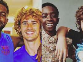 El gran parecido de Griezmann y Umtiti a dos actores de Stranger Things. Twitter/AntoGriezmann