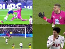 Son dio la victoria con polémica al Tottenham. Captura/DAZN