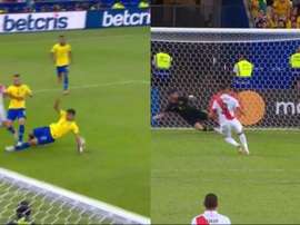 Guerrero empatou o marcador de penalti. Capturas/SportTV1