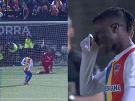 El terrible fallo de Sidibé que condenó al Mallorca. Capturas/DAZN