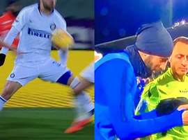 Gagliardini trató de convencer al colegiado tras el partido. Capturas/SkySport