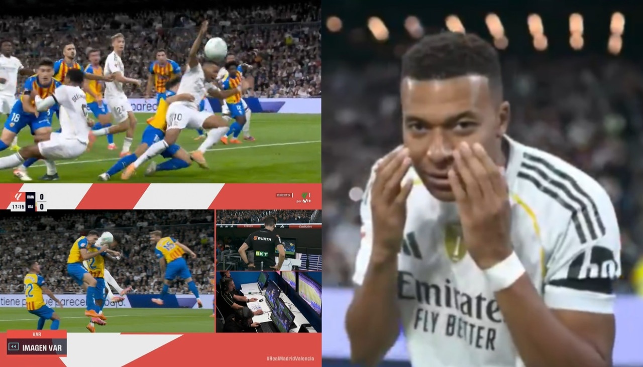 Mbappé hizo el 1-0 tras un doble (o triple) penalti que acabó siendo por mano