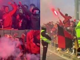 Une centaine de supporters attendaient le bus des joueurs. Capture/CDMirandes