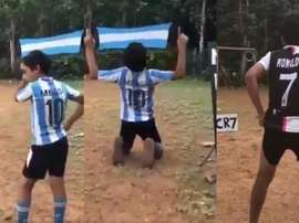 He copies Messi and Ronaldo. Instagram/abulias_1
