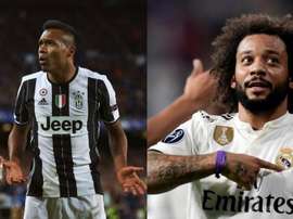 Dança de brasileiros nas laterais de PSG e Juventus. EFE/AFP