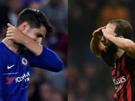 Les deux attaquants ont du mal. AFP